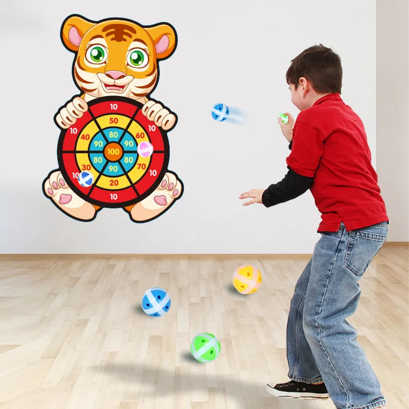 Montessori Dart Board Target Sports Game Toys For Children 3 4 5 6 Years Sticky Ball Throw Dartboard Toy Board Games For Kids