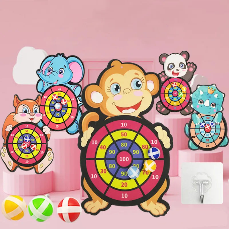 Montessori Dart Board Target Sports Game Toys For Children 3 4 5 6 Years Sticky Ball Throw Dartboard Toy Board Games For Kids